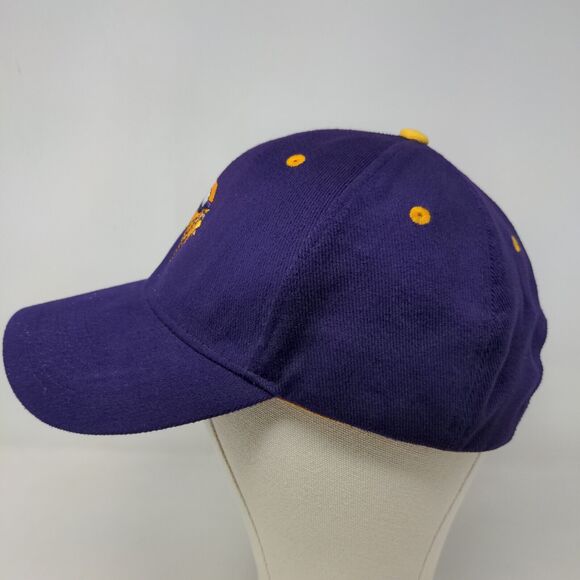 NFL Men's Strapback Hat Purple OSFA Minnesota Vikings Embroidered Logo Cotton - Picture 4 of 9